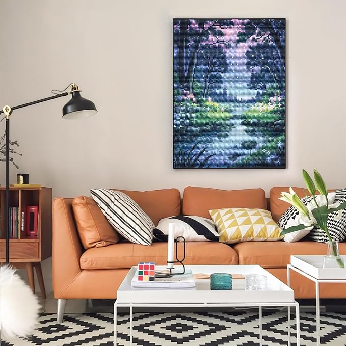 Diamond Art Kits for Adults, Forest DIY 5D Diamond Painting for Beginners | 12x16 Inch, Full Drill Round Dots, Fantasy Landscapes Gem Art Craft Kits, Home Wall Decor, Stress Relief Relaxing Hobby Gift