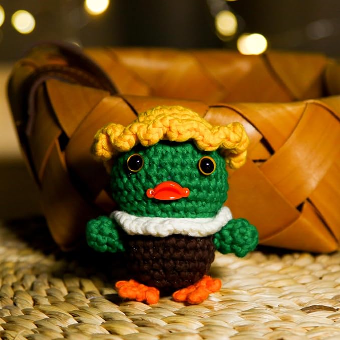 CrochetBox Crochet Kit for Beginner, Duck Easy Learn How to Crochet Stuffed Animals Gift for Adults and Teen(), Knitting Set with Yarn Hook Stitch-by-Stitch Video Tutorial(30%+ Yarn)