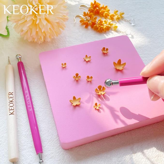 KEOKER Spring Clay Cutters, Spring Polymer Clay Cutters Flowers, Small Flower Clay Cutter, 12 Shapes Polymer Clay Cutters for Earrings, Polymer Clay Tools, Polymer Clay Earring Making Kit