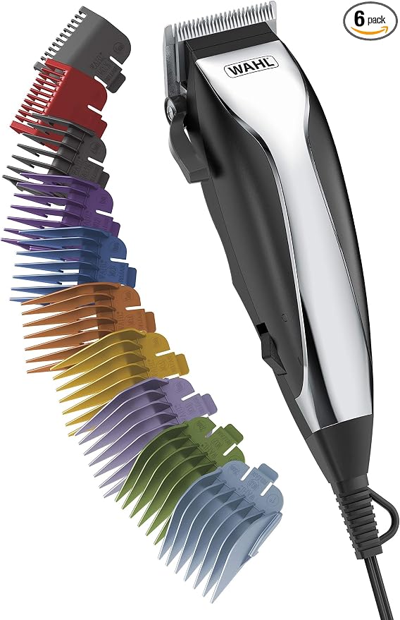 Wahl Home Haircutting Corded Clipper Kit with Adjustable Taper Lever,and 10 Color Coded Guards for Easy Clipping & Trimming - Model 79722,(Pack of 6)
