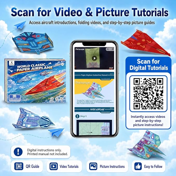 Xuoent Paper Airplane Kit for Kids, World Record Paper Planes