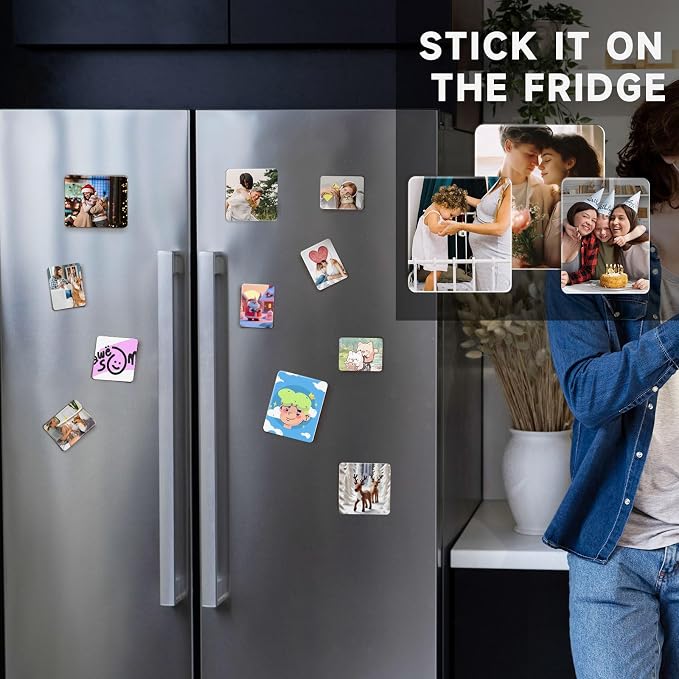 30Pcs Sublimation Magnets Custom Fridge Magnets Blanks (30, 2.95" x 2.95") | Personalized Sublimation Blanks Bulk for Home Kitchen Refrigerator Microwave Oven DIY Craft Gifts