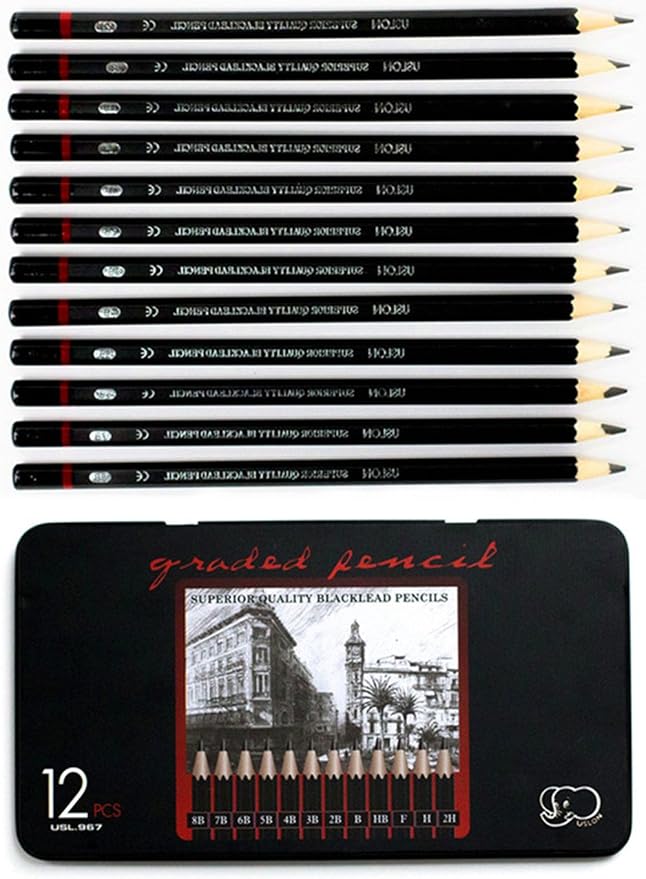 Professional Sketch pencils Drawing pencils set for Kids and Adults,Art sketching pencils for Artists Beginner(8B-2H).(24-Count)
