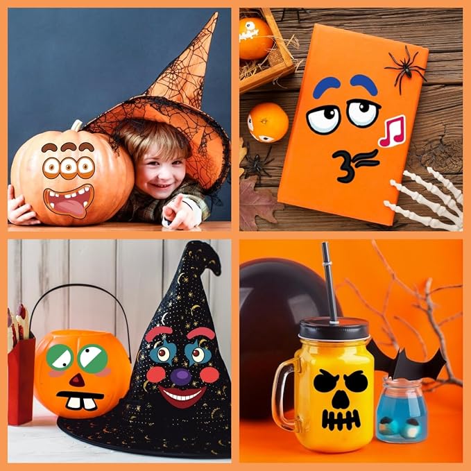 88Pack Halloween Pumpkin Decorating Stickers, Pumpkin Painting Kit Decor