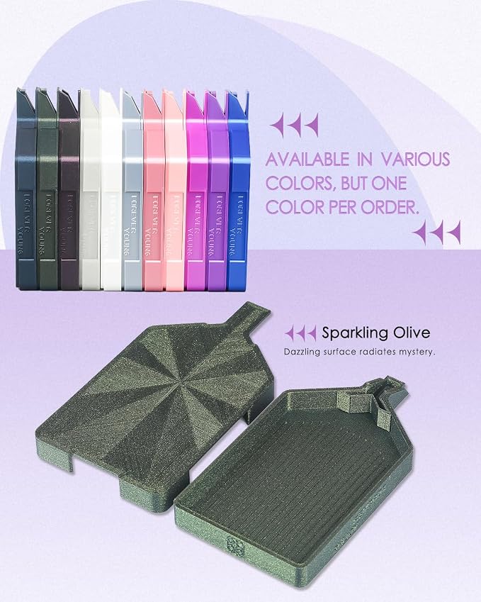 ForeverYoung Glitter Diamond Art Tray with Prismatic Lid, Sparkling Olive