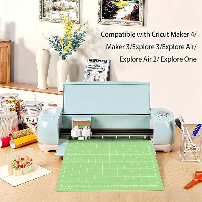 Gwybkq Cutting Mat 12"x12" Standard Grip 8 Pack, Compatible with Cricut Maker 4/Explore Air/One, Non-Slip Durable Adhesive Mats, Replacement Cutting Accessories for Die-Cutting, Quilting & Crafts