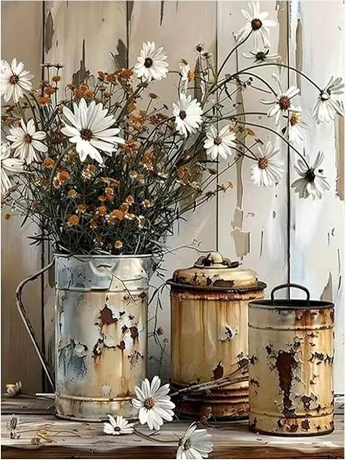 Vintage Flower Diamond Painting Kits for Adults, Diamond Art Kits, 12x16 in