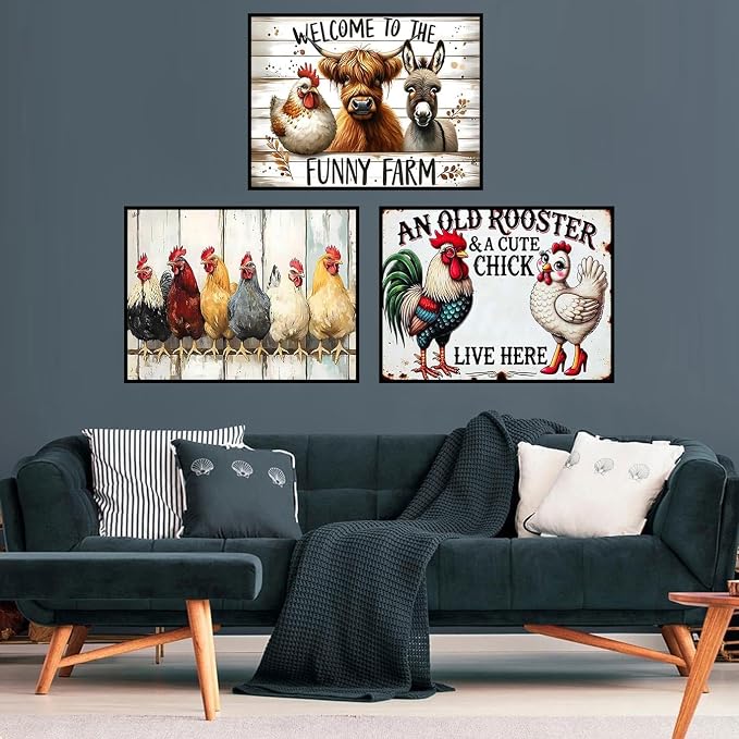 mrpwnle 3 Pack Diamond Art Kits for Adults, Chicken Diamond Painting Kits