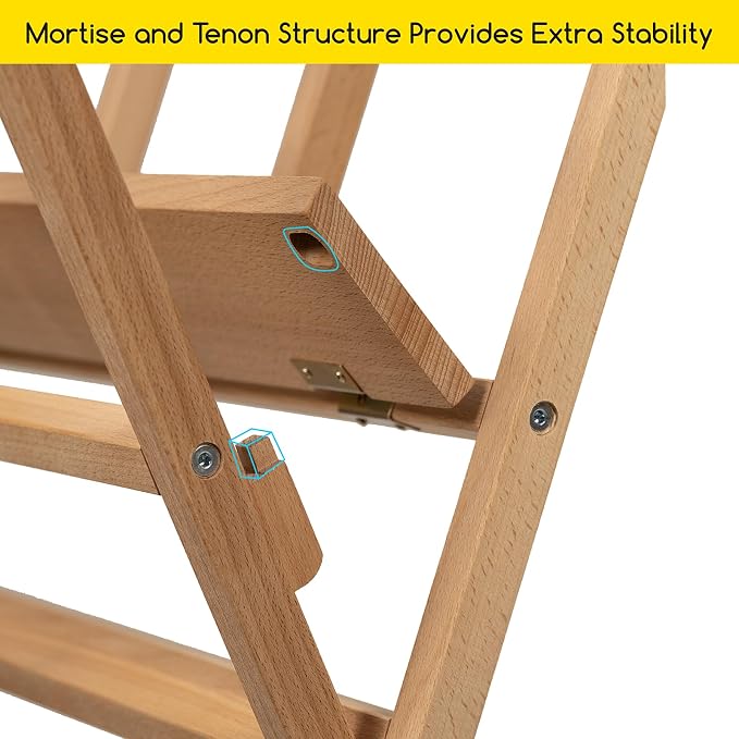 MEEDEN Folding Art Print Rack: Beechwood Art Storage Rack for Canvas Boards