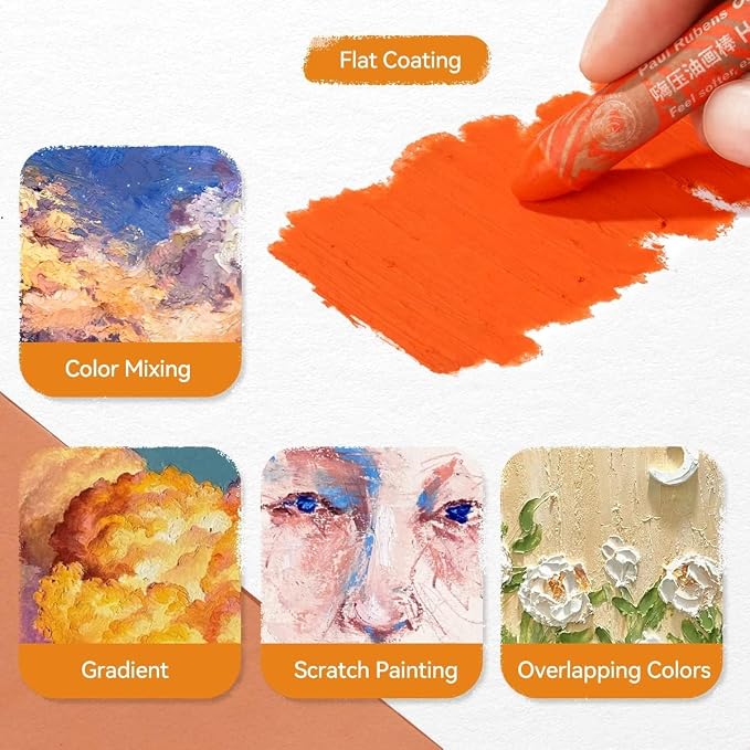 Paul Rubens Oil Pastels, 72 Colors Oil Pastels for Artists and Beginners