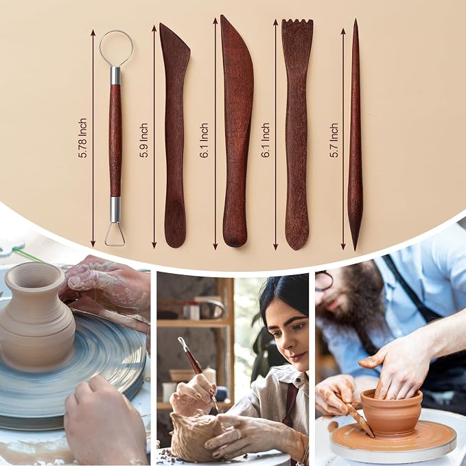 Amrules 27 Pcs Polymer Clay Sculpting Tools Kit for Adults, Red | Multi-Functional for Carving, Dotting & Molding, Ideal for Art Class & Pottery Studio, Comes with Zipper Storage Bag
