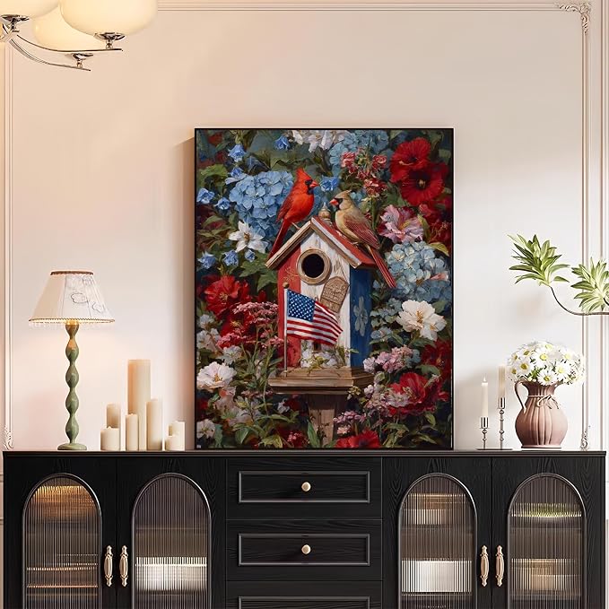 XTCIXAL Paint by Numbers Kit for Adults, Cardinal, 16X20 Inch | DIY Paint by Number for Adults Beginner, High-Definition Color Canvas, Stress Relief, Home Wall Decor, Gifts, Unframed