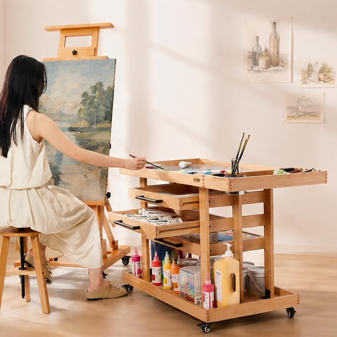 MEEDEN Extra Large Art Supplies Storage Cart: 5-Tier Utility Rolling Cart
