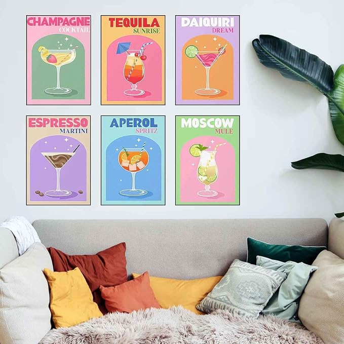 Ycydilirab 6 Pack Cocktail Diamond Art Kits for Adults 10x12inch