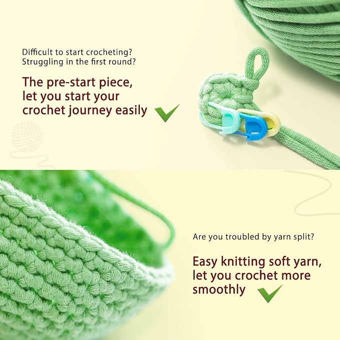 CrochetBox Crochet Kit for Beginner, Duck Easy Learn How to Crochet Stuffed Animals Gift for Adults and Teen(), Knitting Set with Yarn Hook Stitch-by-Stitch Video Tutorial(30%+ Yarn)