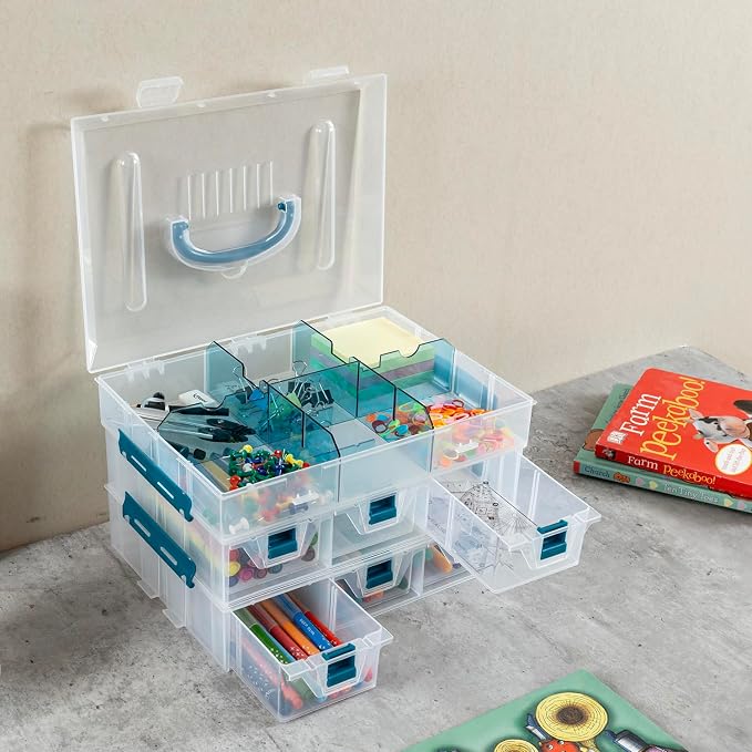 MyGift 11 Inch Craft Storage Organizer Case With 6 Drawers