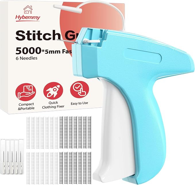 Stitch Gun for Clothes, Tagging Gun, Quick Clothing Fixer, Blue