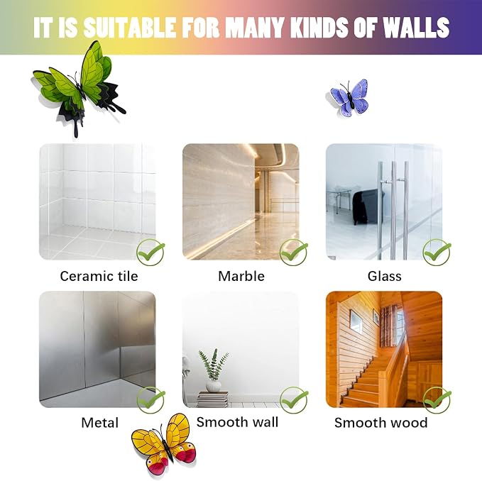 SAOROPEB 3D Butterfly Wall Decor, 24 Pcs Cottagecore Butterfly Decorations