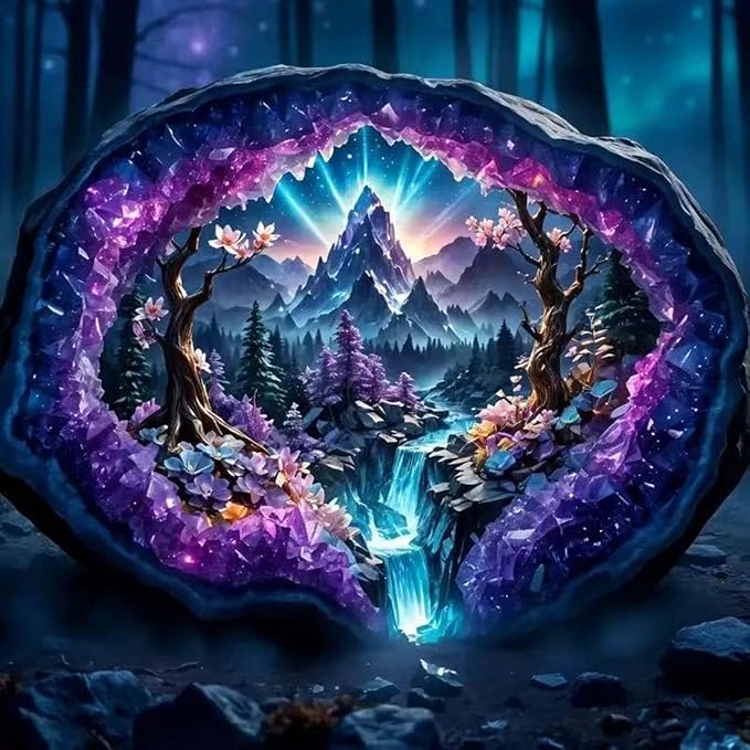 SHICERNHJ 5D Diamond Painting Kits for Adults,Crystal Forest Landscape Diamond Art Kits for Beginner,DIY Full Round Drill Diamond Dot with Gem Art Kits for Adults Home Wall Decor 14x14 Inch