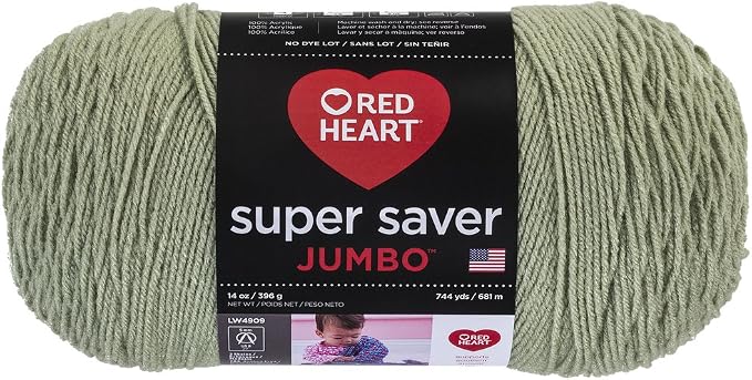 RED Heart Super Saver Jumbo Yarn, Frosty Green