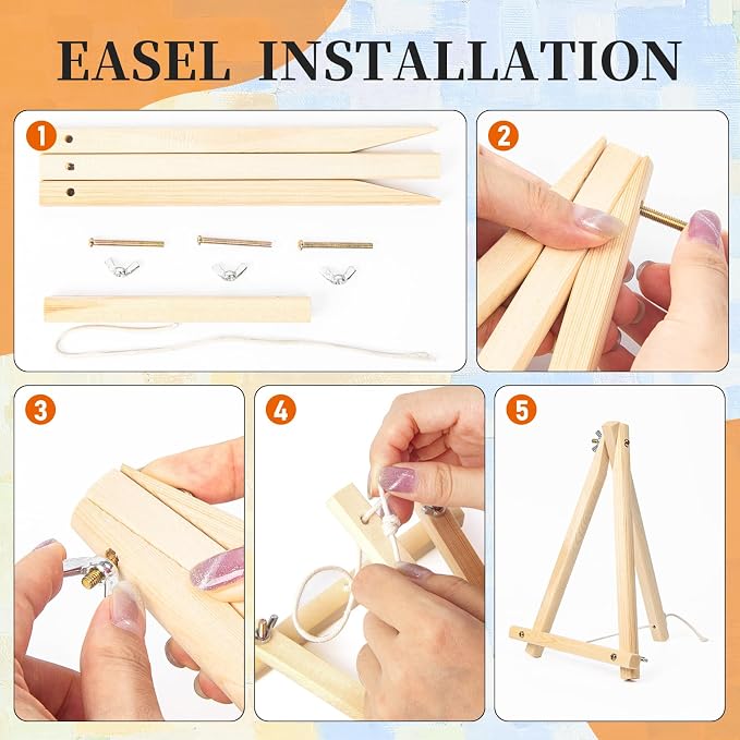 4 Pack Paint by Numbers Kit for Adults with Frame, Flowers & Floral Vase | DIY Acrylic Painting Kit with Wooden Easel, Framed Paint by Number for Beginners, Home Wall Decor & Gift, 8 x 12 Inch