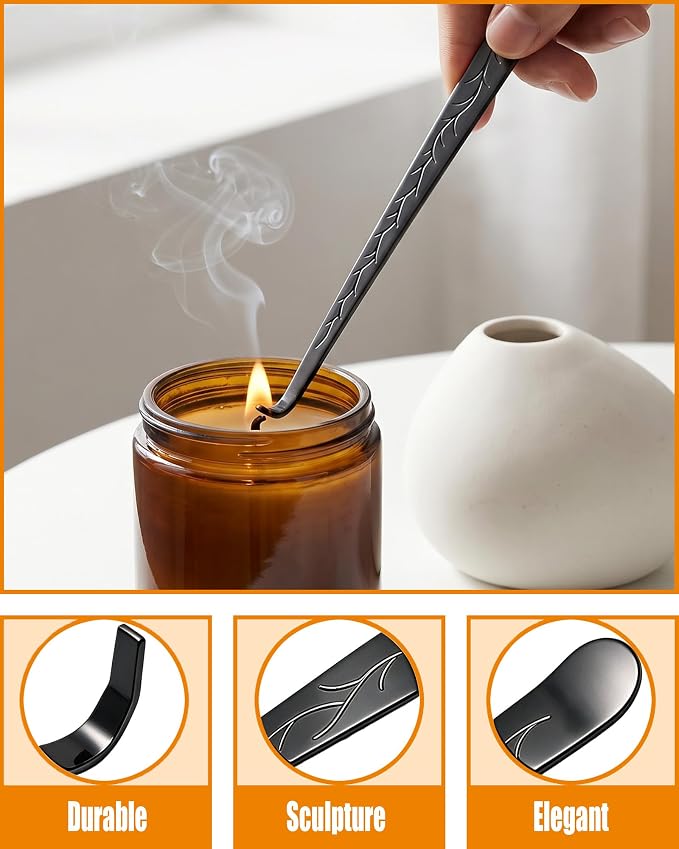 YOUTUOY 4 in 1 Candle Accessory Set, Matte Black