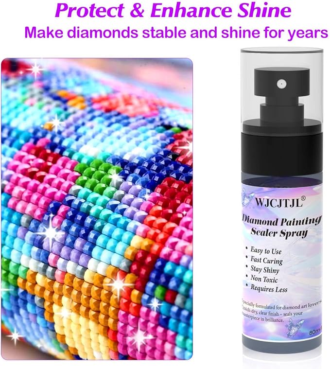 Upgraded Diamond Painting Sealer Spray - 30 Minutes Quick Dry (1 Pack) | Diamond Art Sealer Glue, Keep Diamond Art Fixed and Shiny, Diamond Art Accessories and Tools, Easy to Use, No Brush Needed