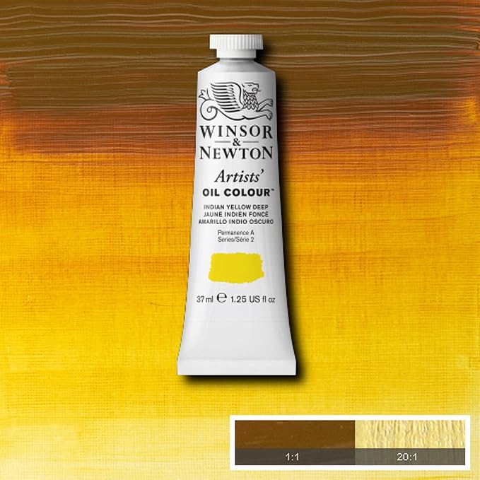 Winsor & Newton Artists' Oil Paint, 37ml Tube, Indian Yellow Deep