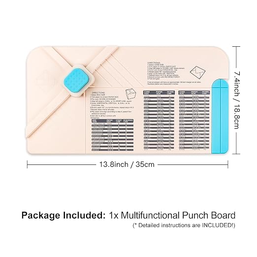 BAOFALI 3-in-1 Punch Board for Envelopes Gift Boxes Bows with Indentation Pen for Creating Custom Envelopes, Bows, and Gift Boxes Birthday Party of Different Sizes. Card Making and DIY Projects