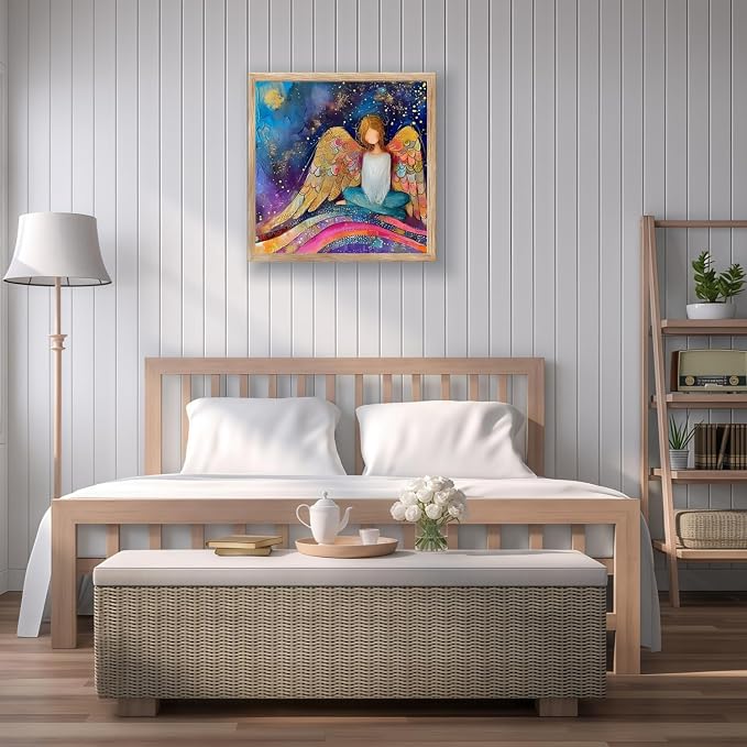 CHWGLFGG Angel Woman Paint by Numbers Kit for Adults Beginner | Adult Paint by Number Kits on Canvas, DIY Acrylic Oil Easy Painting by Numbers for Home Wall Decor 16X16 inch (Without Frame)