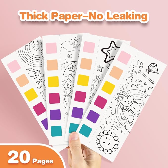 Kidcraft Paint with Water Coloring Books for Toddlers, Pony+Princess