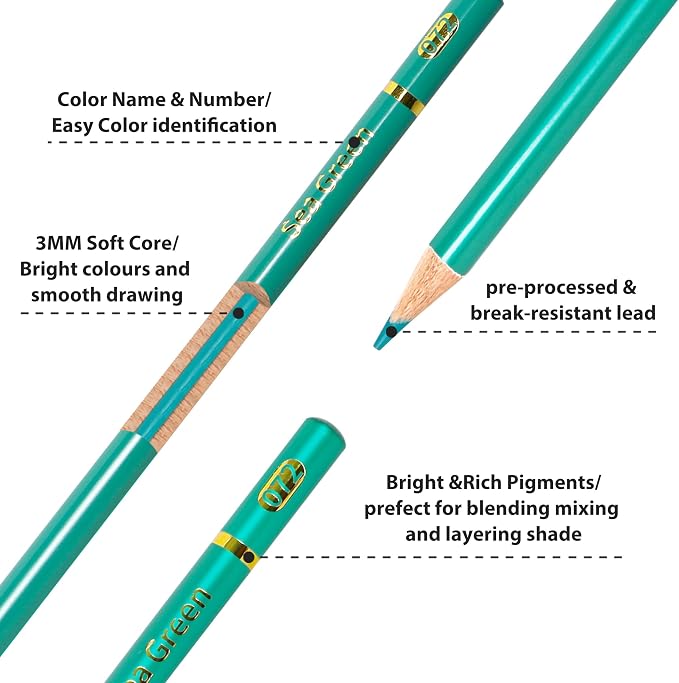 Smilo 120 Pack Colored Pencils for Adults Coloring Books with Carry Case