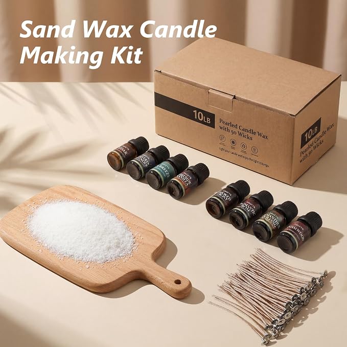 SAEUYVB 10 lbs White Natural Pearled Candle Sand Kit