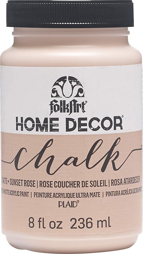 FolkArt Home Decor Chalk Furniture & Craft Paint in Assorted Colors, 8 ounce, Sunset Rose