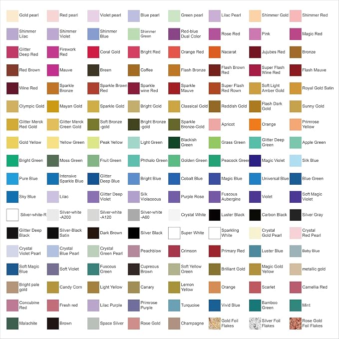 CHANGTIKEJI Mica Powder - 144 Colors - 10g/Bottle of Natural Pigment Powder | for Epoxy Resin, Eye Shadow, Car Freshies, Soap Making, Nail Polish, Candle Making, Bath Bombs