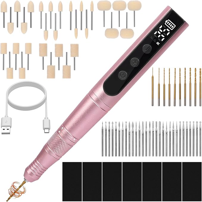 Polymer Clay Polishing Kit,Electric Clay Drill,Cordless Rotary Tool Kit,35-Speed Adjustable,Jewelry Making Kit,79pcs Clay Tool & Accessories for Polymer Clay Molds, Drilling,Sanding,Grinding