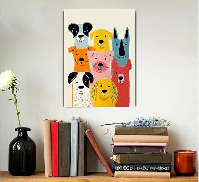 TCDZMYGS Dog Paint by Numbers Kit for Adults Beginner,Easy Dog Adult Paint by Number Kits on Canvas with Frame,DIY Acrylic Oil Painting by Numbers Kits for Home Wall Decor 10x12 inch
