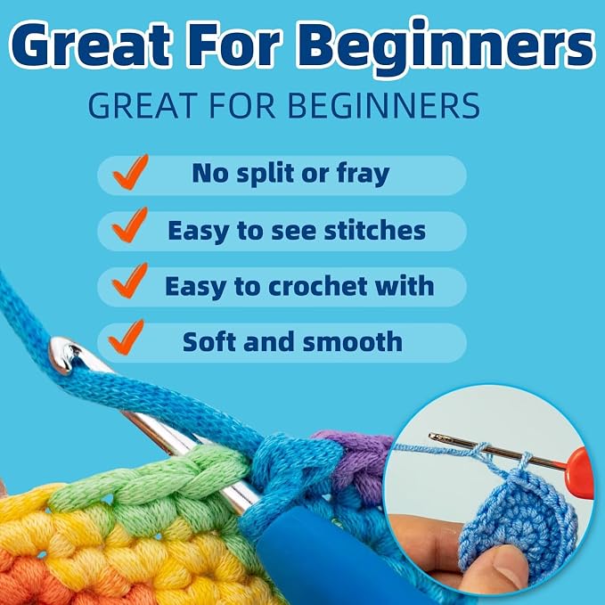 120g Green Yarn for Crocheting and Knitting; Rainbow Yarn for Beginners with Easy-to-See Stitches;Worsted-Weight Medium #4 for Beginners Crochet Kit Making