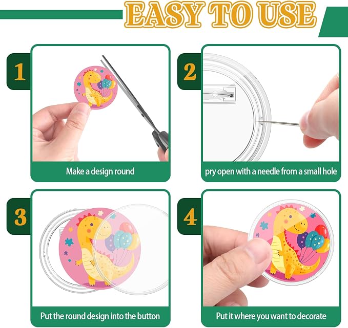 Bignc 1.7 Inch Clear Acrylic Button Pins - 40 Pack DIY Custom Design Buttons, Pin Backs & Blanks for Sublimation, Crafts, Photo Badges for DIY Gifts & School Projects,Teams, Events Badges