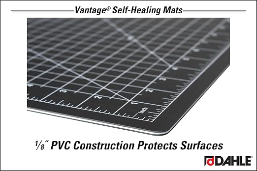 Dahle Vantage 10674 Premium Self-Healing Cutting Mat, 36"x48", 1/2" Grid, 5 Layers for Max Healing, Perfect for Crafts & Sewing, Black