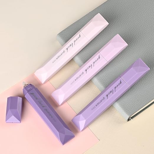 Temiary 4 Pack Glue Tape for Scrapbooking, 6mm x 196In Purple