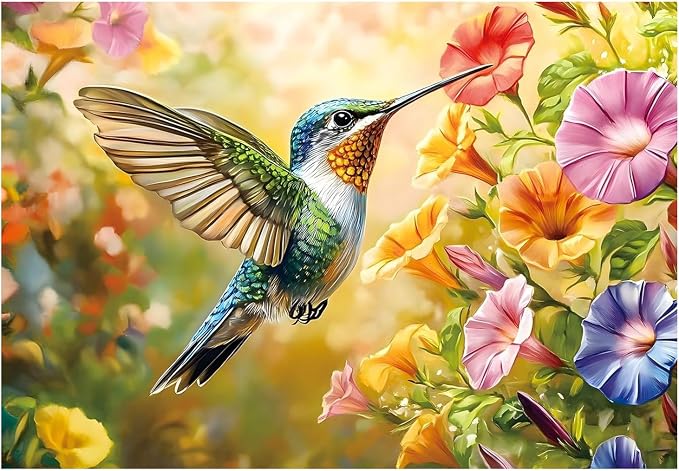 Hummingbird Paint by Numbers Kit for Adults, 16x20 inch | DIY Painting Kits Crafts for Adults, Relieve Stress, Gift, Home Wall Decor