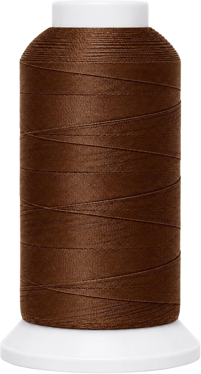 Mandala Crafts Brown Tex 70 Polyester Heavy Duty Thread for Upholstery | 1500 Yds T70 UV Resistant Strong Thread for Leather Sewing, Marine, Drapery, Jeans, Hair Weaving & Extension, Outdoor