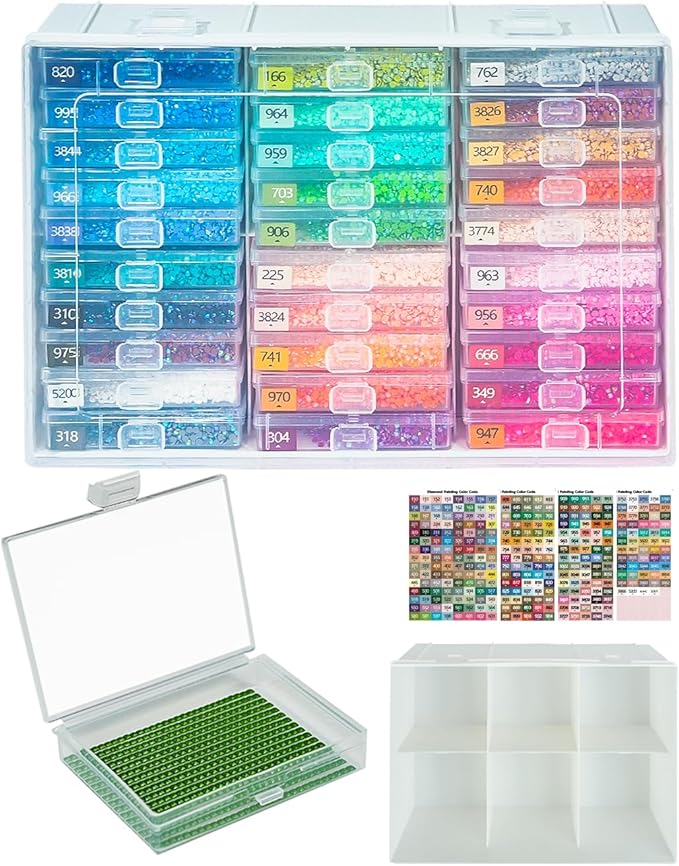 Diamond Art Trays with Lids, 30PCS Diamond Painting Storage, White | 30PCS Diamond Painting Trays with Lids ＆ Diamond Painting Storage, Diamond Painting Accessories for Diamond Art Beads, 1 Pack