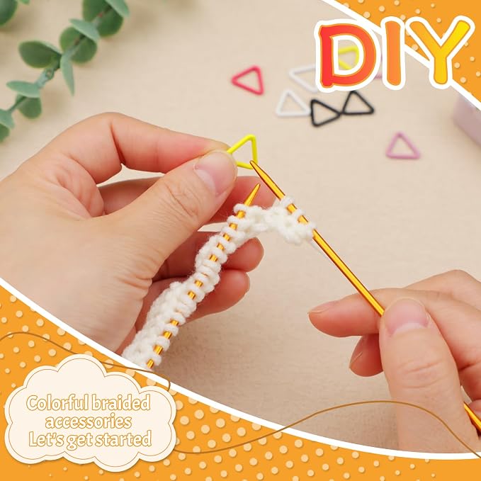 Jmuiiu Triangle Metal Stitch Markers, 50Pcs Metal Colorful Stitch Markers | Knitting Crocheting Clothing Tag Diy Craft Project with Storage Box
