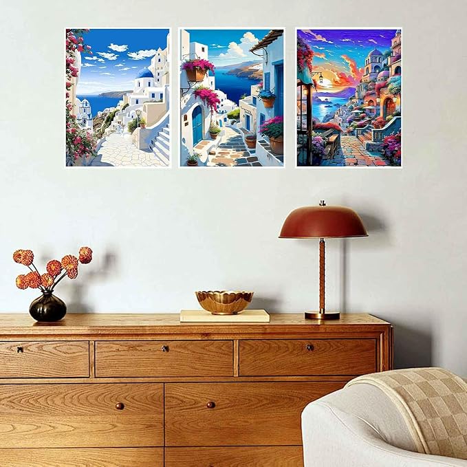 Ycydilirab 6 Pack Diamond Art Kits for Adults,Seaside Scenery 5D Diamond Painting Kits for Adults, DIY Gem Painting Perfect for Gifts and Home Wall Decor 10x12inch