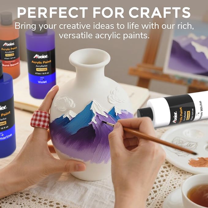 ABEIER Large Bulk Acrylic Paint Set, 15 x 16 fl oz, Non-Toxic