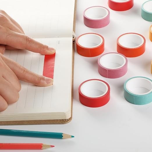 Mr. Pen- Washi Tape Set, 10 Rolls, 5 Yards/Roll, Washi Tape for Scrapbook | Arts, Crafts, Journals and Planners, Summer Design