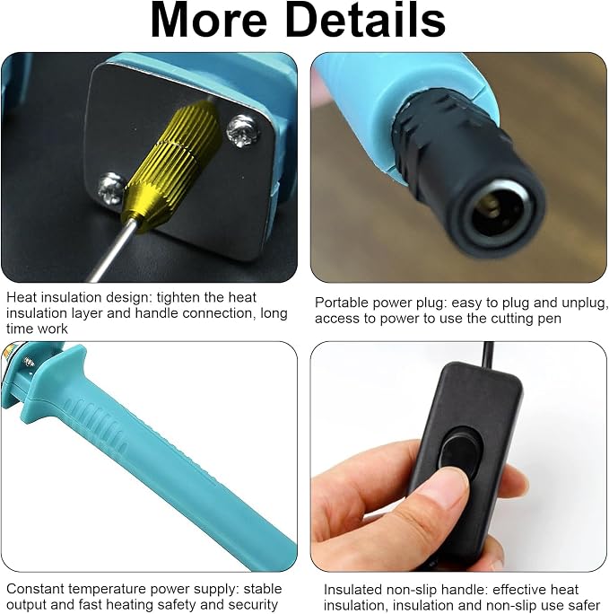 Foam Cutter Electric Hot Wire Foam Cutter Kit Foam Cutting Pen Set 30W 10cm Styrofoam Cutting Pen With Power Adaptor Electric Cutting Machine Pen Tools Kit For Art Making Foam Carving
