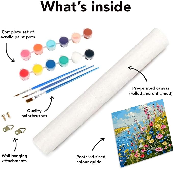 YarnMate Wild Flowers Paint by Numbers for Adults,Paint by Number for Adults Beginner,Easy Acrylic Paint by Number on Canvas for Relax and Home Wall Decor 16X20 Inch (Without Frame)